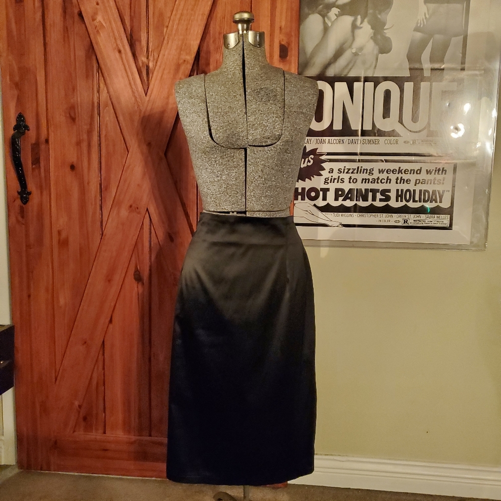 Satin Pencil Skirt